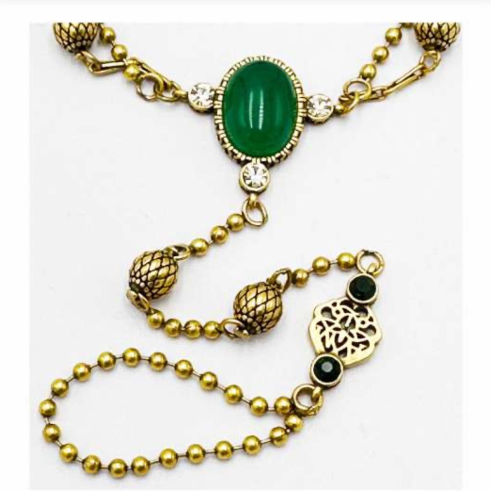 Alexander McQueen Green Hand Chain Bracelet - Picture 3 of 5